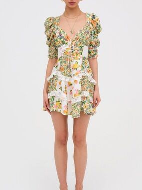 For Love & Lemons Rosalyn Mini Dress - Size S